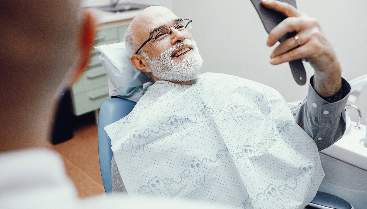 Man smiling with CEREC Same-Day Dental Crown in Mission Viejo