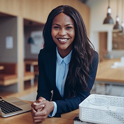 Businesswoman smiling