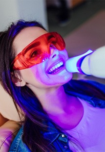 patient getting teeth whitening near Rancho Mission Viejo