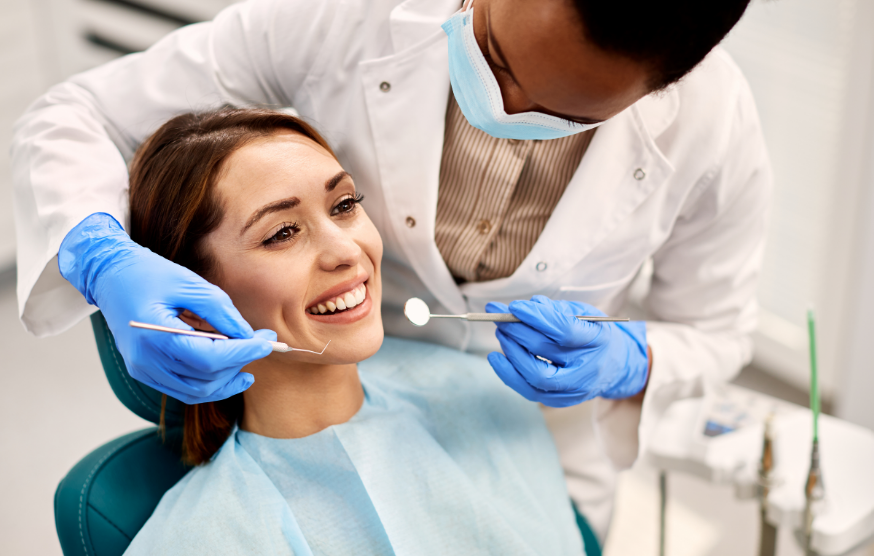 Patient undergoing dental exam